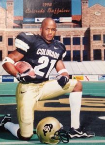 Albus Brooks in CU Boulder football uniform
